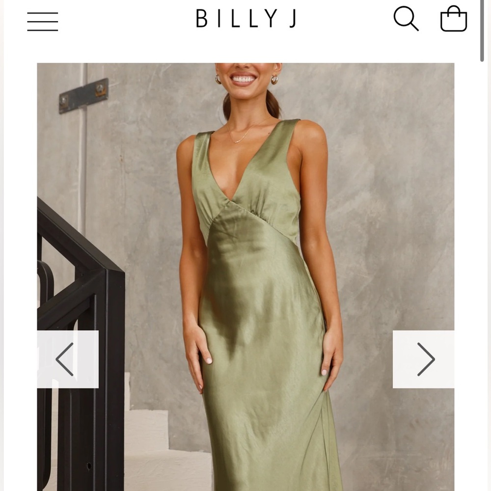 Billy J Olive Satin Sofia Maxi Dress